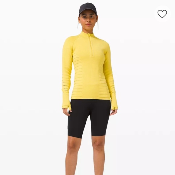 Lululemon Athletica Lightning Bold 1/2 zip Yellow Half-Zip Sweater size small - Picture 8 of 11